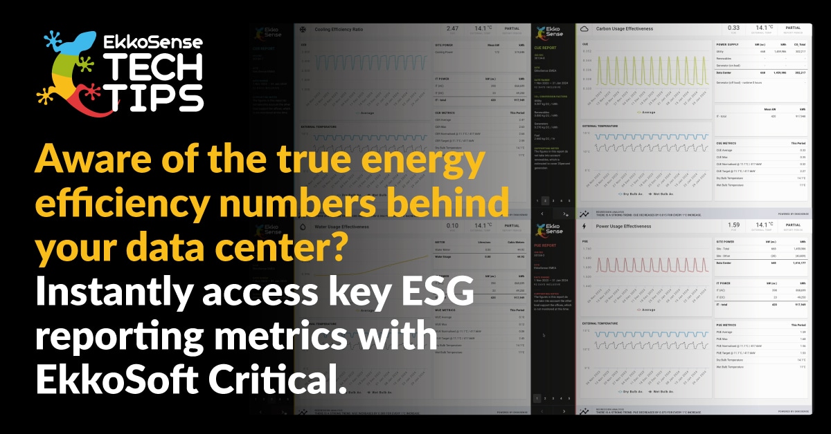 Simple, easy-to-use ESG data center reporting is just a minute away with EkkoSense