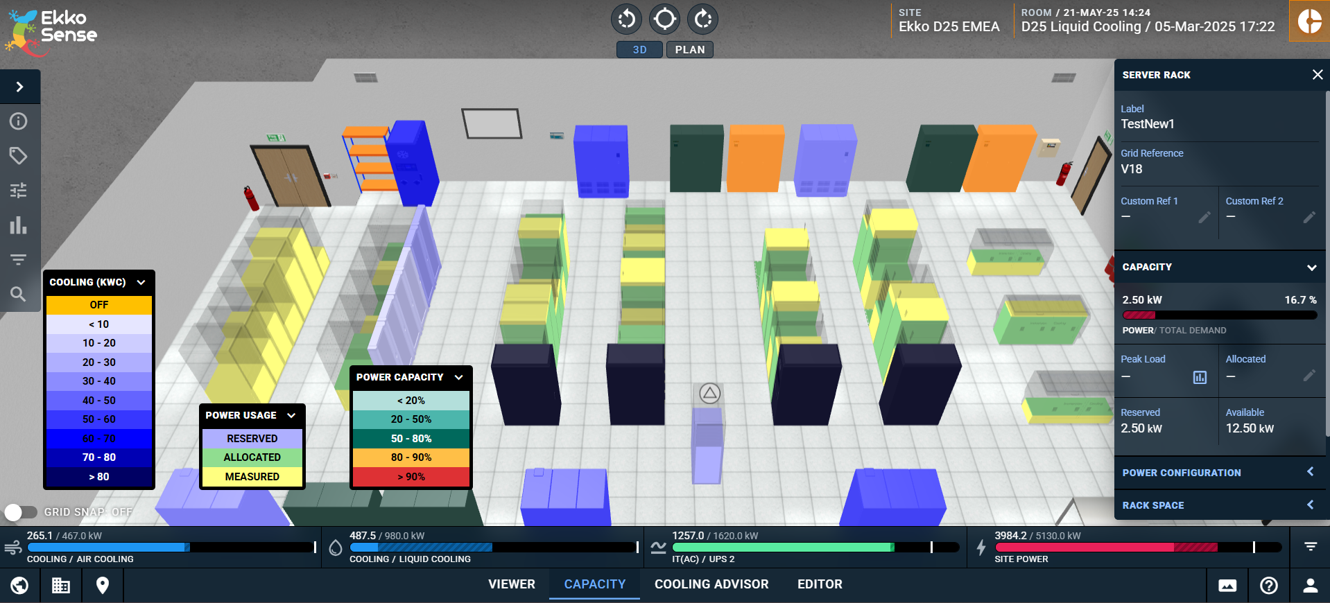 capacity planning data center EkkoSense and EkkoSoft Critical