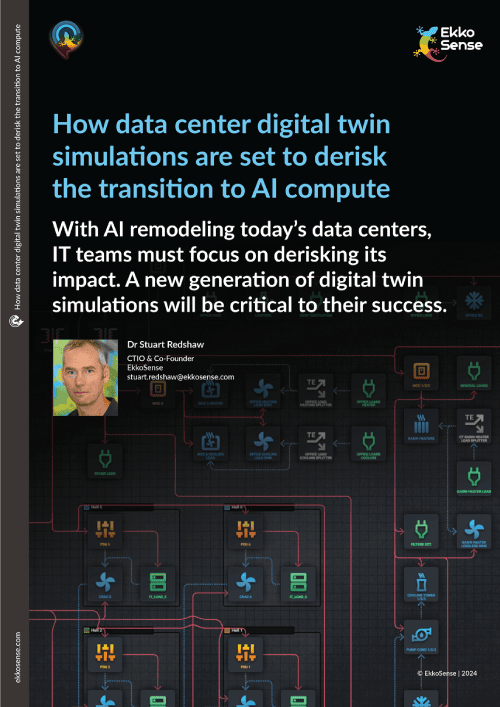 link to article how data center digital twin simulations are set to derisk the transition to Ai Compute by Stu Redshaw