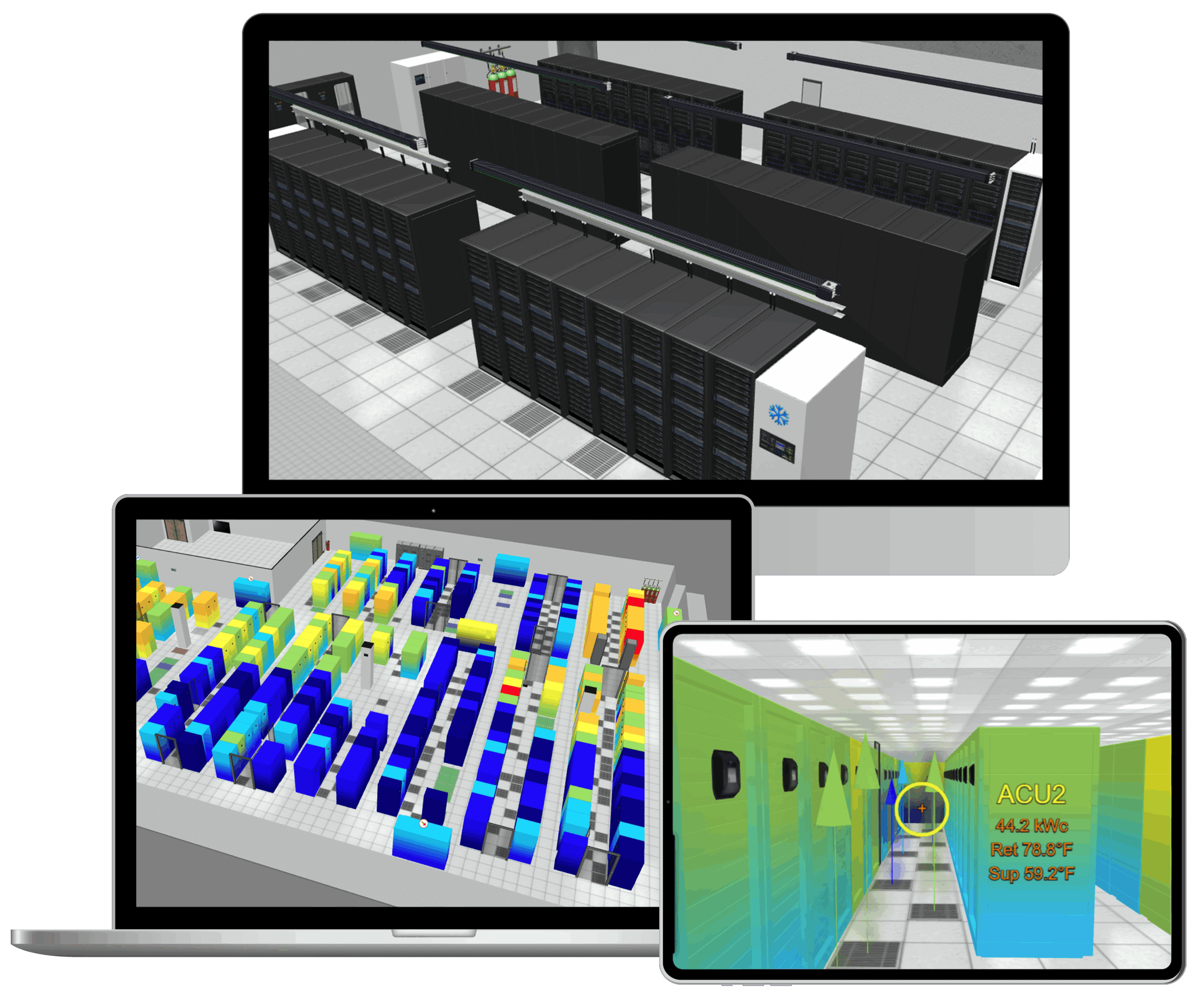 EkkoSoft Critical 3D data center Digital Twin hero screens