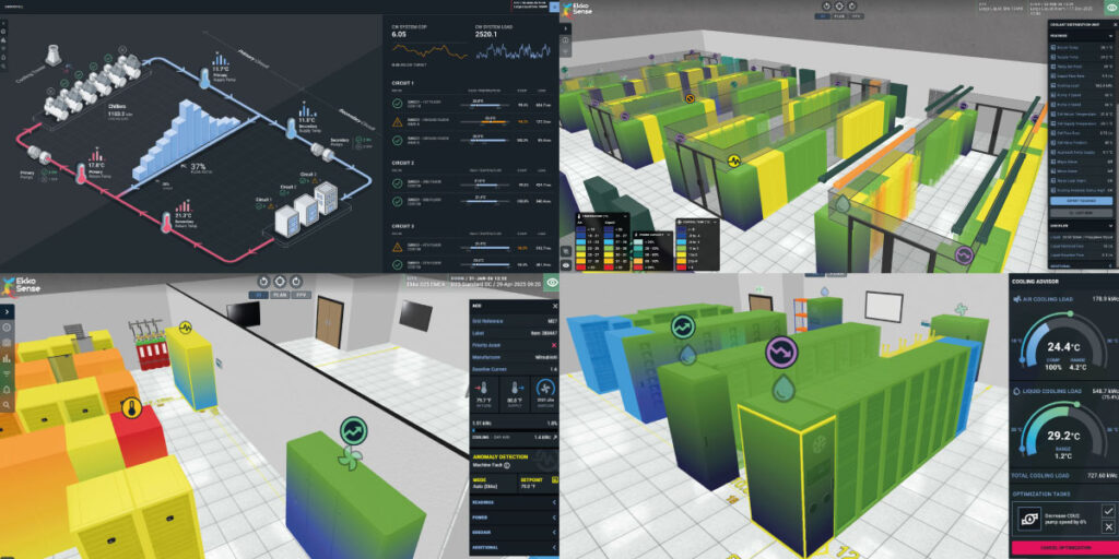EkkoSoft Critical data center optimization software screens