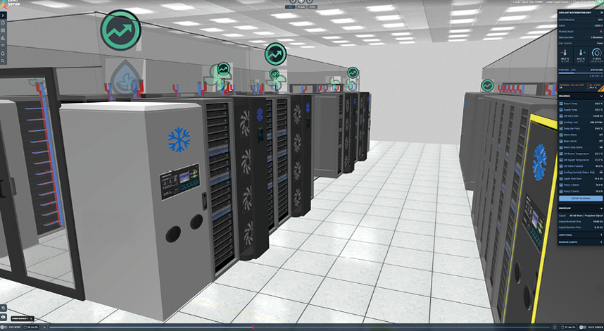 Liquid cooling 3D optimization, EkkoSoft data center optimization