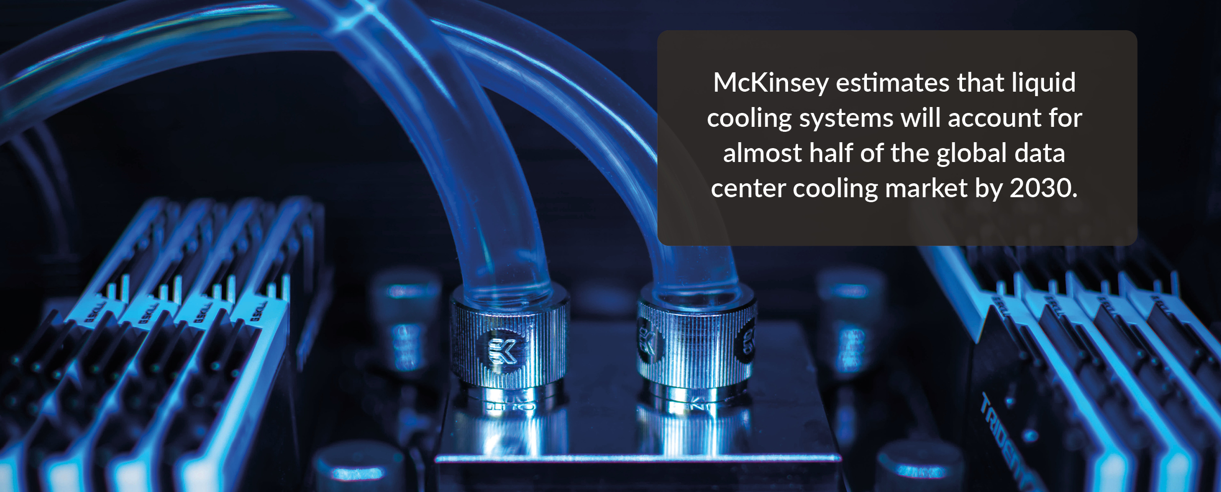 Liquid cooling systems will account for half of the global data center cooling market by 2023