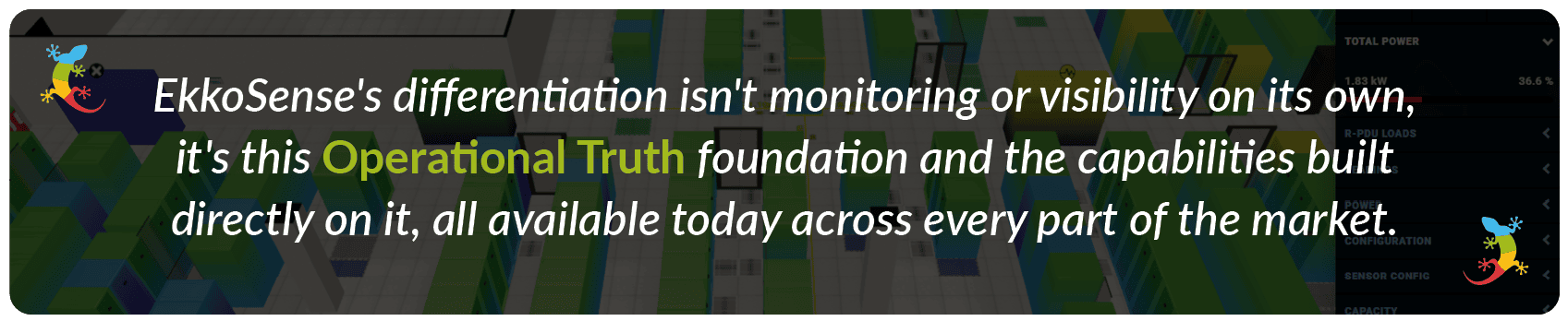 EkkoSense's differentiation isn't monitoring or visibility on its own, it's this Operational Truth foundation and the capabilities built directly on it, all available today across every part of the market.