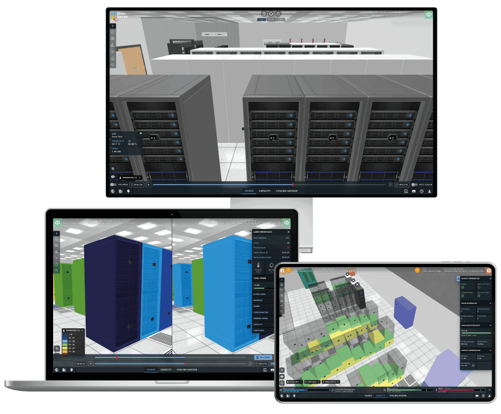 EkkoSense DCOI for financial data centers screenshots