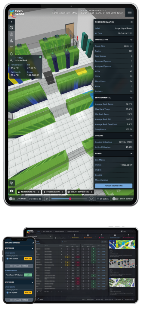 EkkoSense for Finance data center operators software images